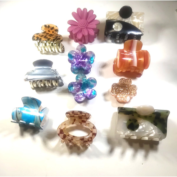 Barrettes Pony Tail Holder Clips Combs Lot Of 11 - Picture 4 of 10